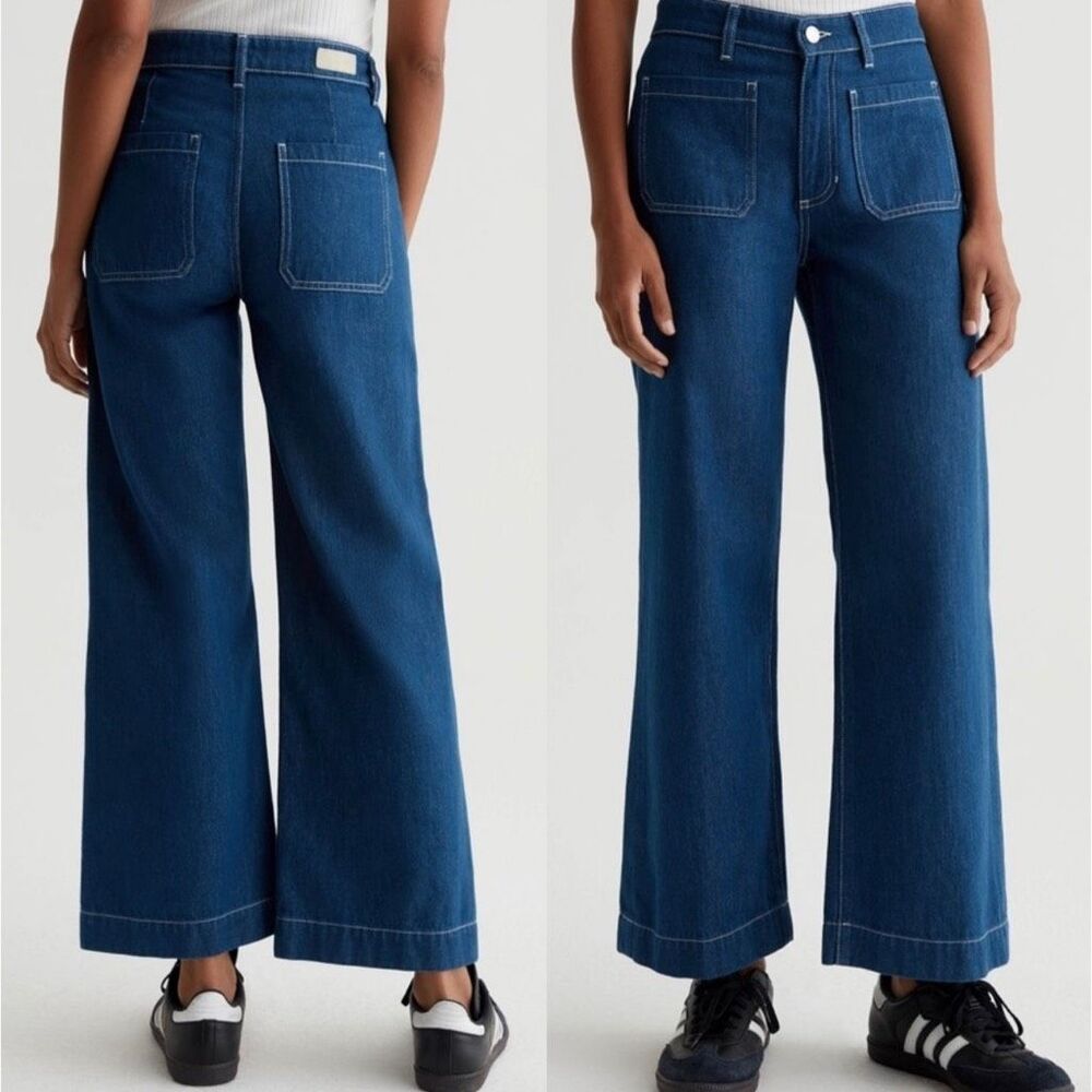 AG $235 Kassie High Rise Wide Leg Crop Jeans Women Denim Size 25 NEW